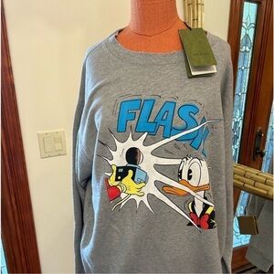 Men’s Gucci, X Disney, Donald Duck heavyweight sweatshirt size large made Italy